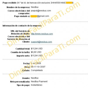 Lee más sobre el artículo Pago instantáneo NEOBUX – Otro comprobante de pago!