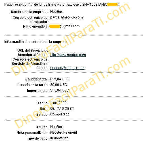 Lee más sobre el artículo Pago instantáneo NEOBUX – Otro comprobante de pago!
