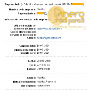 Lee más sobre el artículo Nuevo comprobante de pago de Neobux, seguimos confiando!