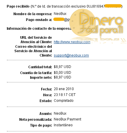 Lee más sobre el artículo Nuevo comprobante de pago de Neobux, seguimos confiando!