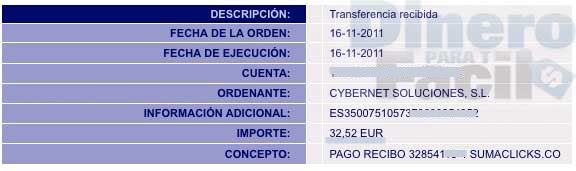 Lee más sobre el artículo Nuevo comprobante pago de Sumaclicks (32.5€)