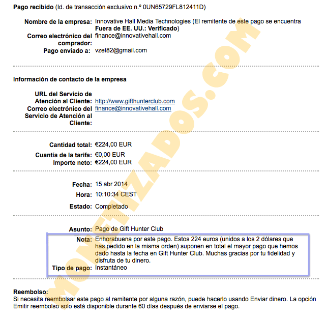 Lee más sobre el artículo El mayor comprobante de pago de GiftHunterClub de la historia.