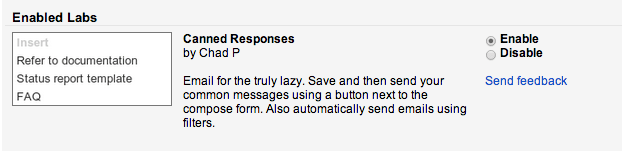 activar canned responses en gmail