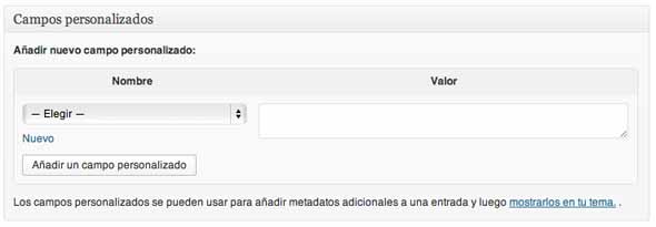 campos personalizados wordpress