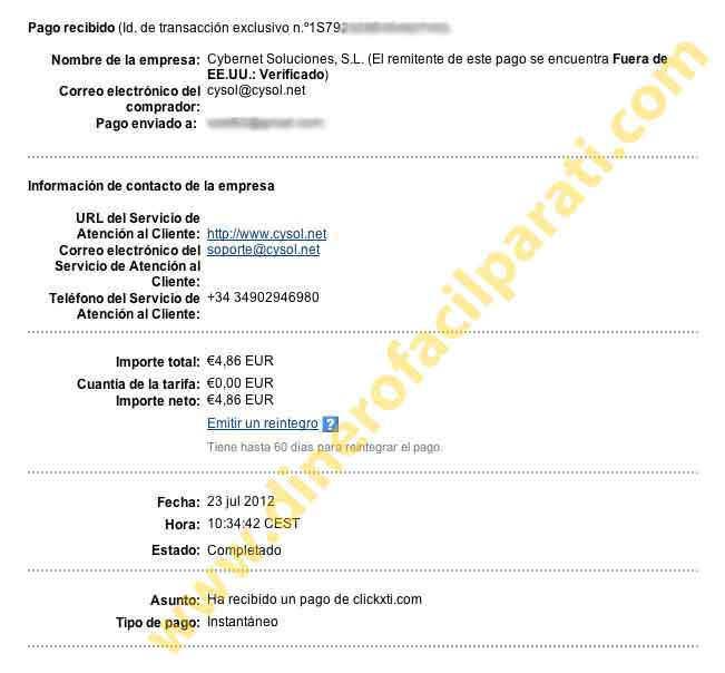 comprobante de pago de clickxti