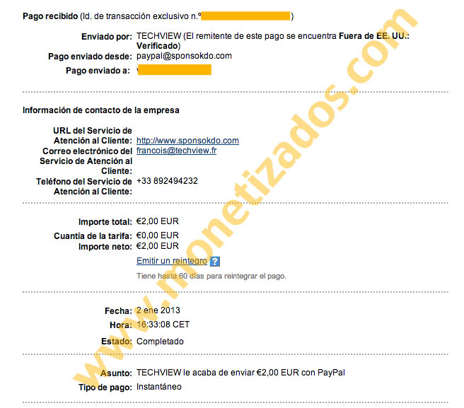 comprobante de pago de Sponsokdo
