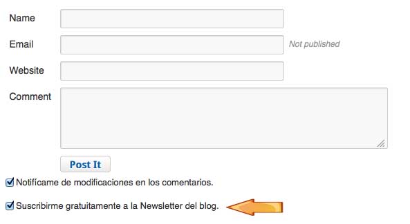 suscribirse a la newsletter desde comentarios