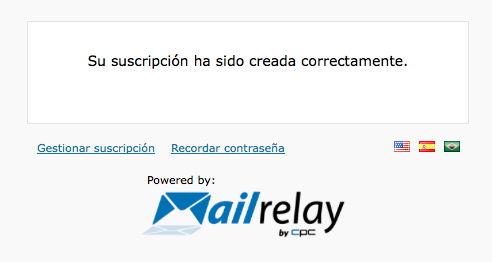 suscripcion correcta mailrelay