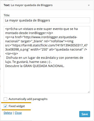 widget fijo wordpress