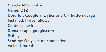informacion sobre cookie