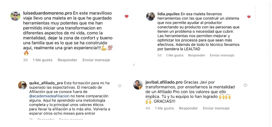 testimonios de afiliados profesionales