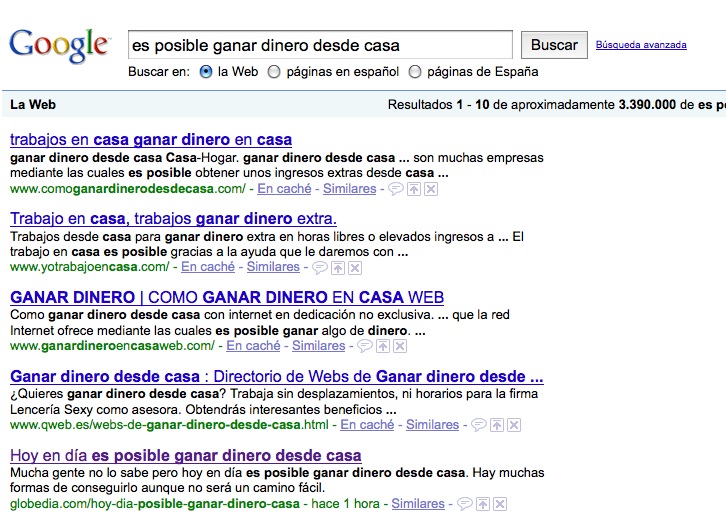 busqueda google Mi artículo en las búsquedas de Google