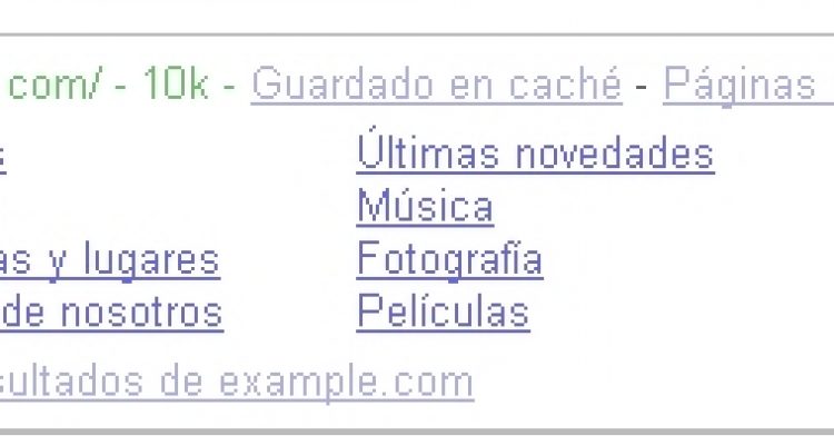 enlaces de sitio google